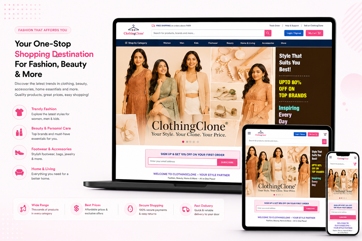Clothing Clone website